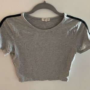 Basic grey with black trim crop top